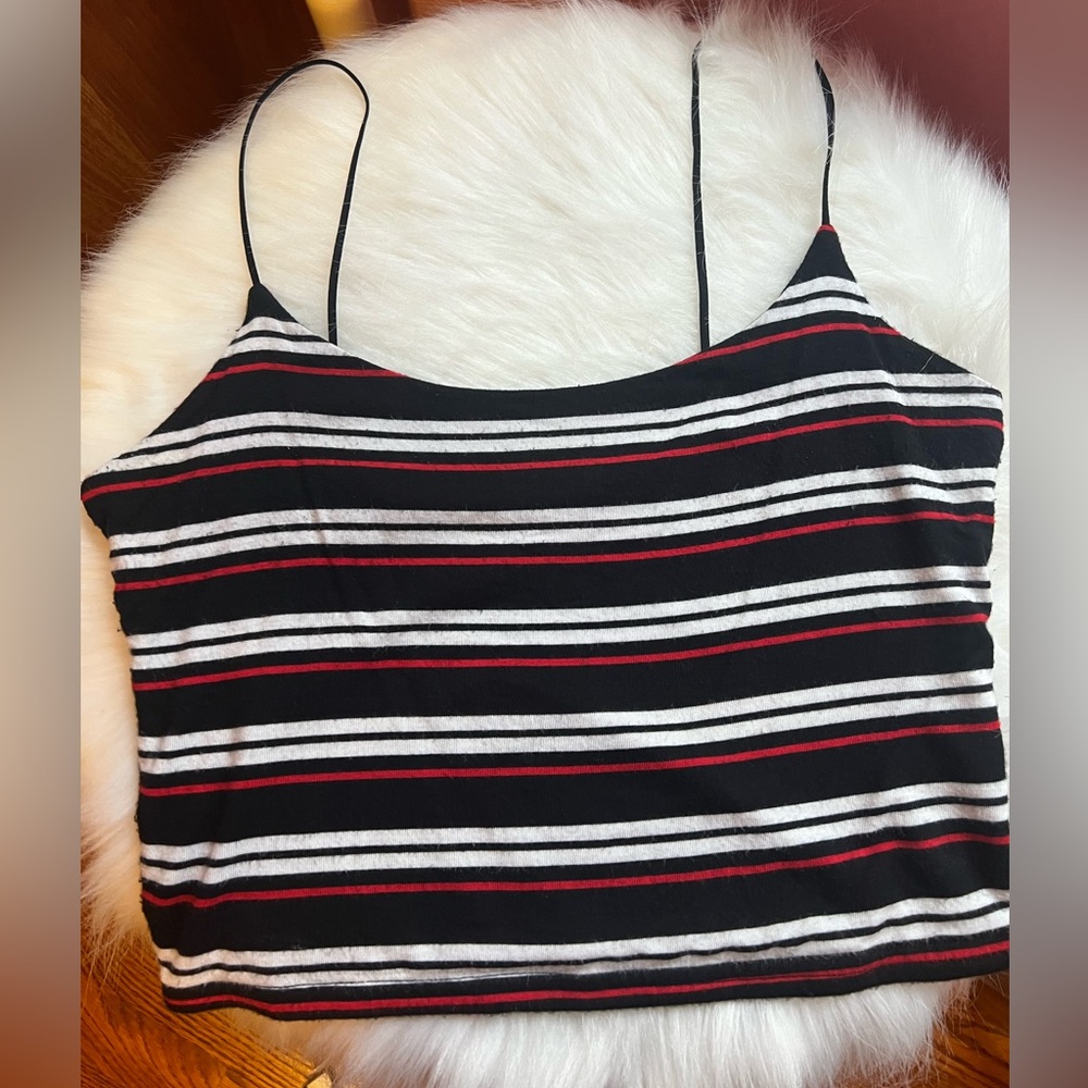 PacSun Basics Cropped Stripe Tank Top in Size M